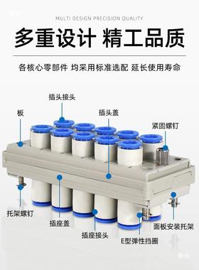 SMC长方形多管对接式气动公母接头KDM10-04-06/08KDM20-08-06/04