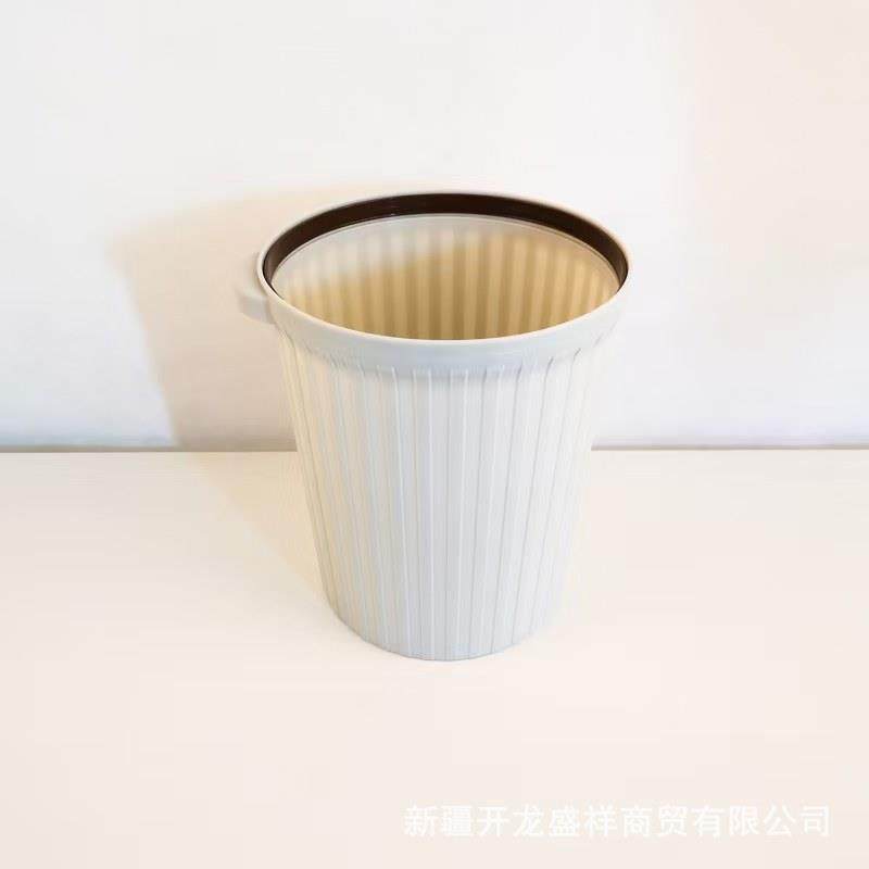 塑料加厚垃圾桶家用无盖内压圈纸篓卧室客厅厨房卫生间客厅条纹垃