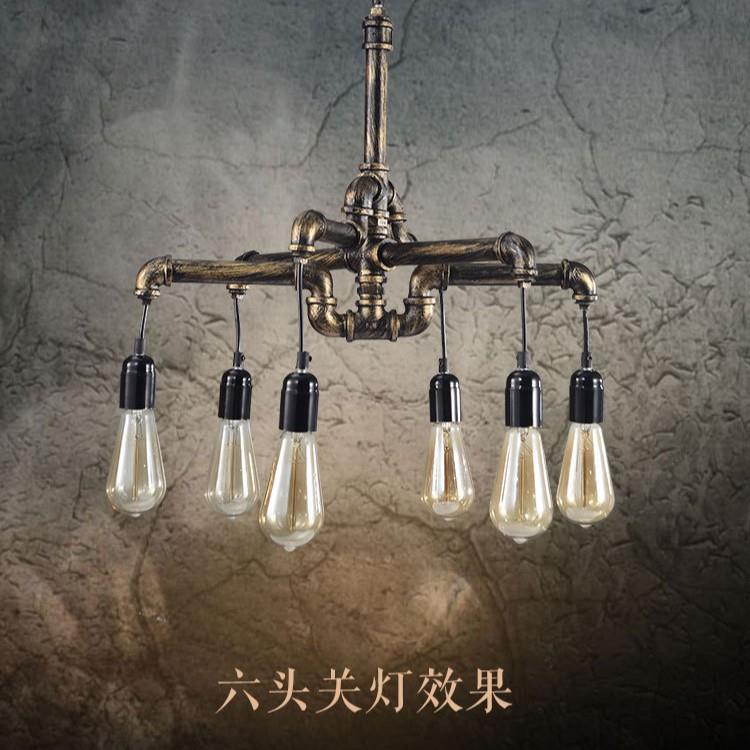 复古怀旧铁艺吊灯工业风水管led吊灯餐厅客厅娱乐场所个性吊灯