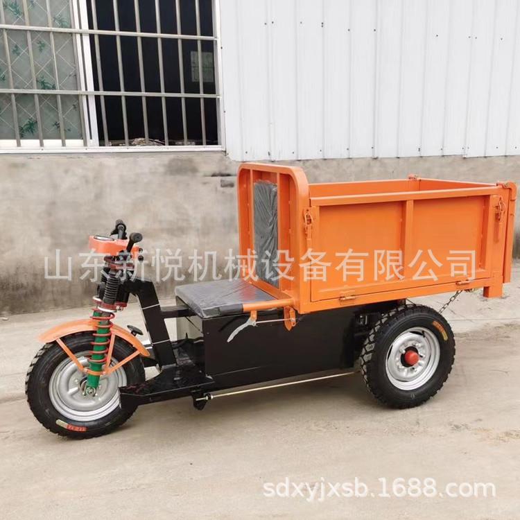 手推翻斗电动拉砖车小型沙石工程三轮车养殖场拉粪车