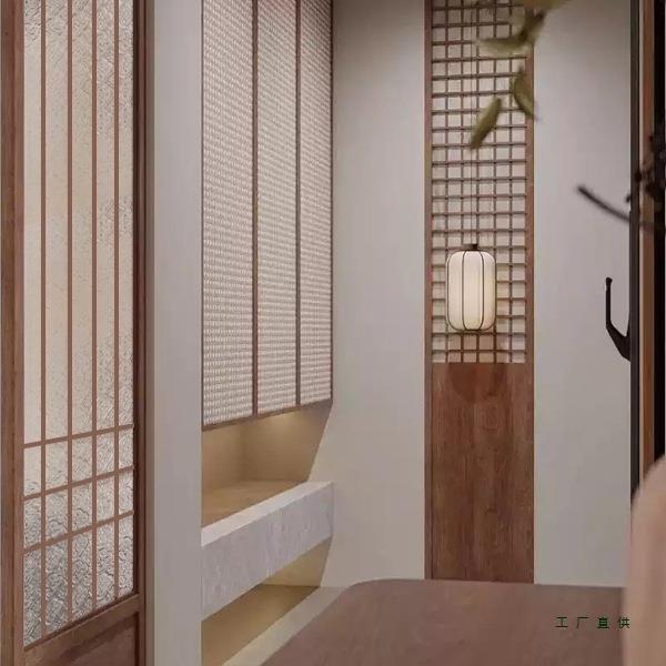 宋氏美学新中式实木玻璃屏风隔断客厅入户正对门玄关茶室座屏