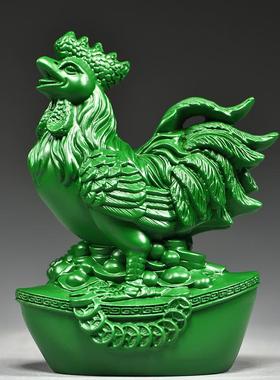 绿色木雕十二生肖摆件一套实木质鼠牛虎兔龙蛇马羊猴鸡狗猪工艺品