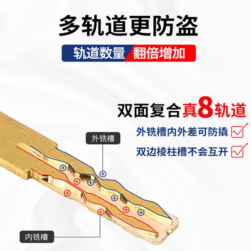超C级琪豪13齿轮锁芯盼盼防盗门全铜锁芯全自动13个全齿