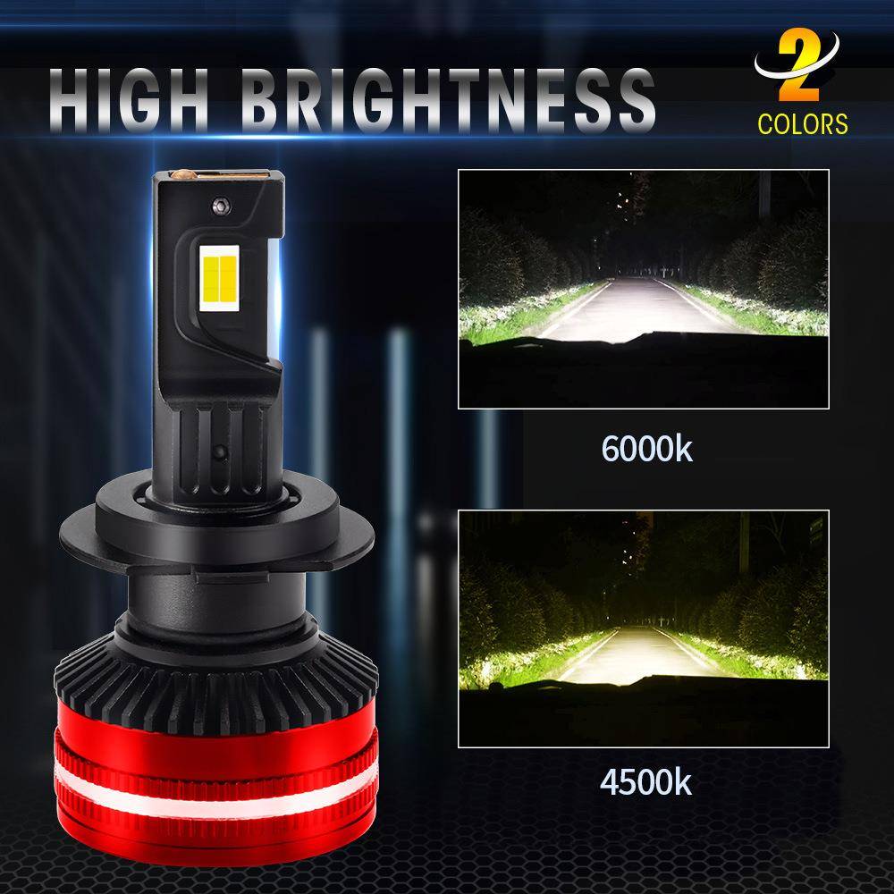 热销h1改装h7h11雾灯9012灯泡9005超亮h4近远一体双色汽车led大灯