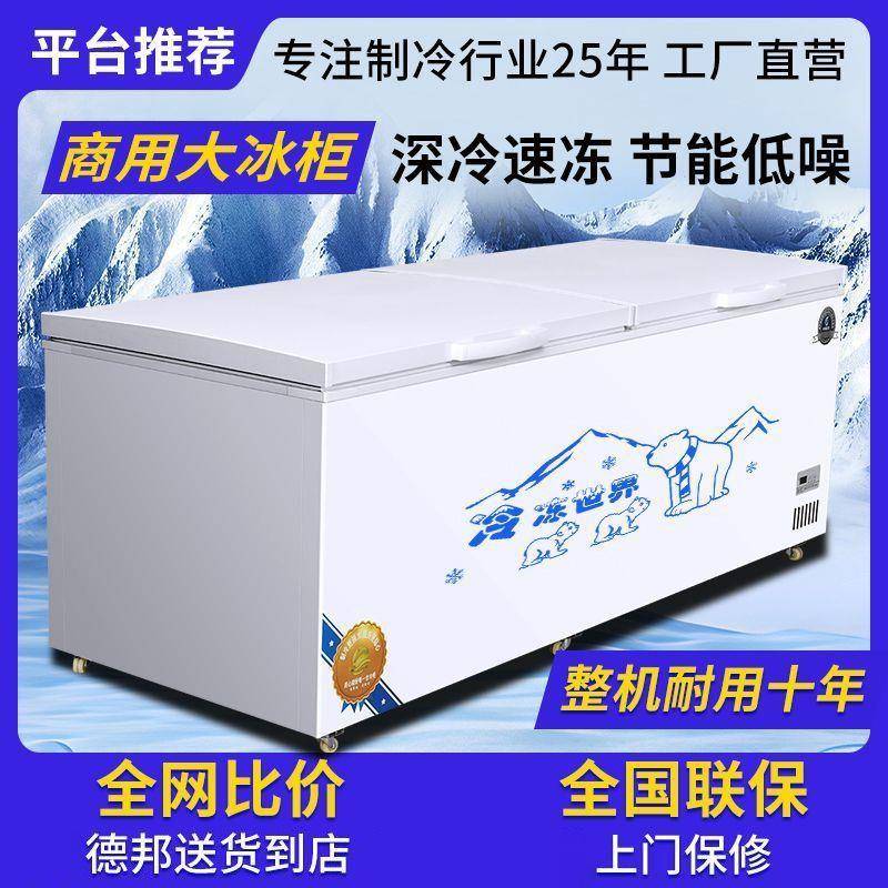 冰柜全冷冻商用冷链大容量单温双温卧式超市电冰箱冷柜包邮