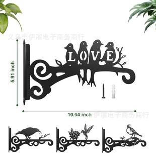 金属植物支架美丽的鸟图案悬挂植物喂鸟器风铃灯笼重型植物挂钩