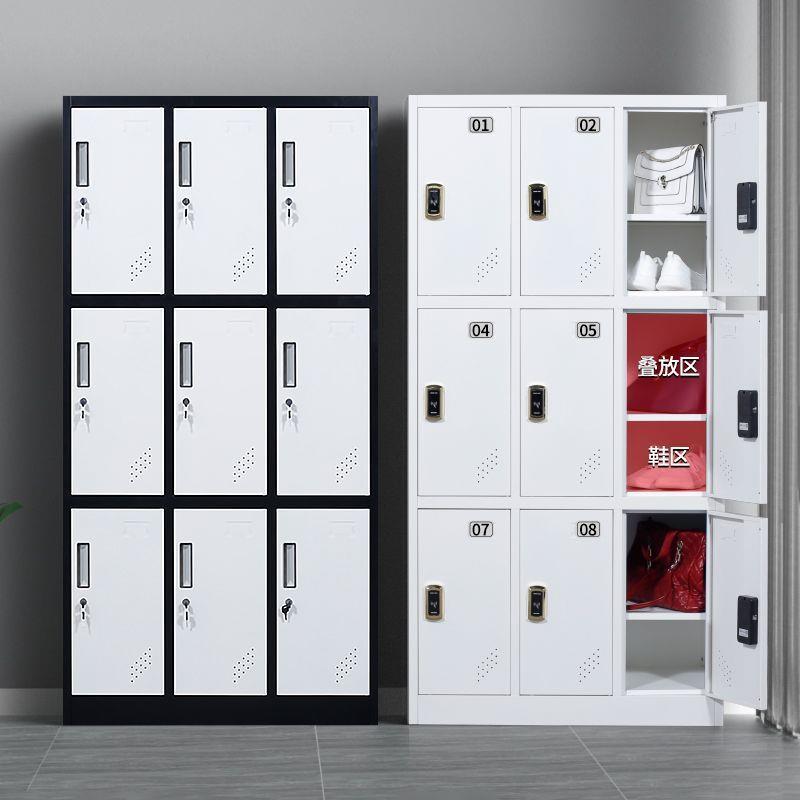 彩色更衣柜员工储物柜宿舍铁皮柜健身房感应锁存包柜浴室换衣柜子