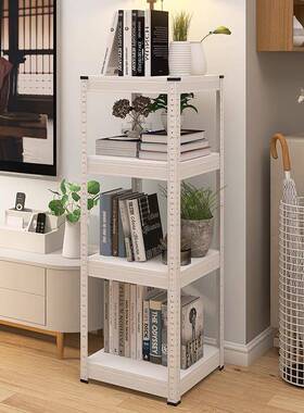 A10L峰阳白色电视柜旁置物架落地多层花架铁艺轻奢客厅书架收纳架