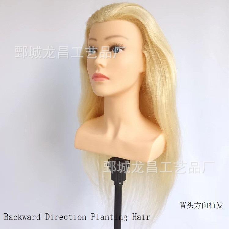 欧美脸型全人发背头ABS眼珠#613盘发美妆用带肩头模半身头模教