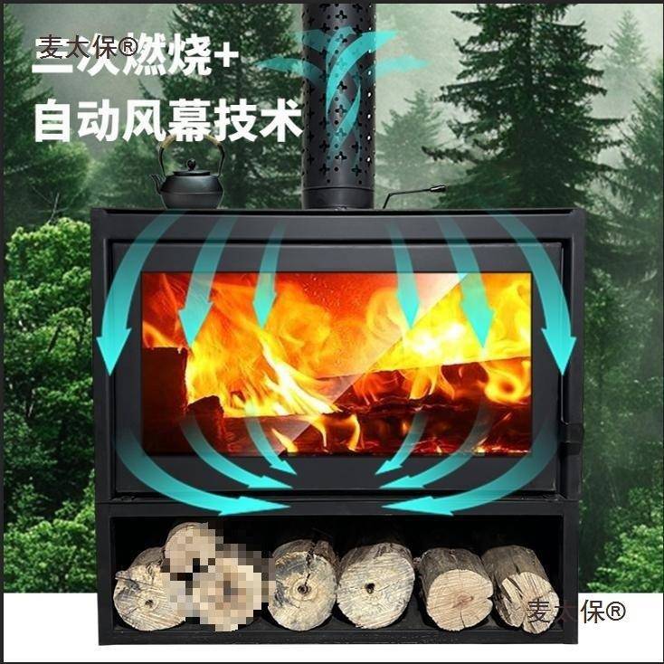 复古欧式真火壁炉柴火取暖炉农村燃煤民宿别墅民宿铸铁采暖麦太保