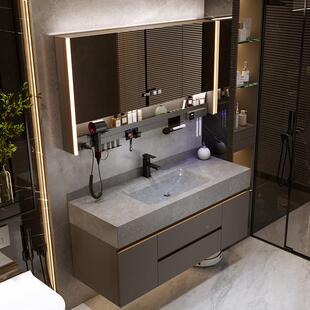 岩热弯一577体盆板洗漱台卫生间洗手池洗池盆2柜204脸新款 浴室柜