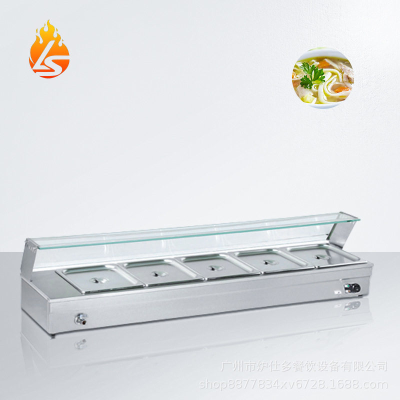 电热不锈钢玻璃罩保温售饭台