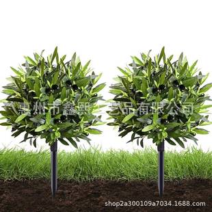 人绿植橄榄枝居叶造地插栽假树枝带橄榄果带第钉XIN 0383盆家园林