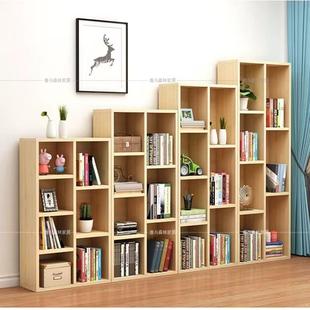 实木深落书柜矮书多层格子柜组合书柜加书架置FRA柜物架原地木展
