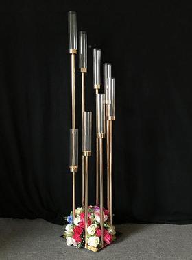 庆新款婚道具高路引8头步步饰烛台舞TFQ台布置道具酒店餐桌装烛台