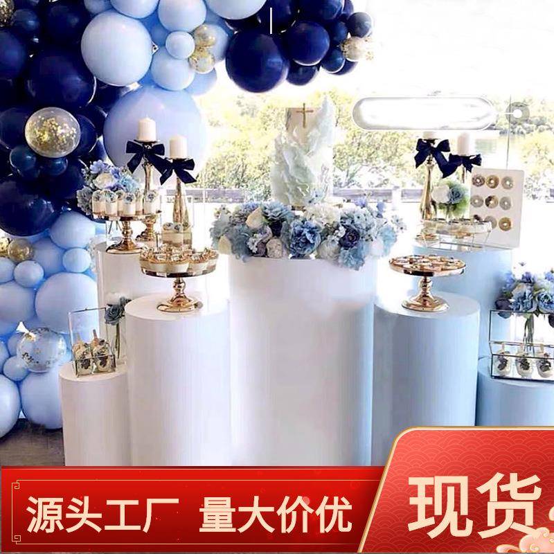 婚装饰道婚具橱动窗蛋bj25糕圆柱甜品台礼活现场场地布置装庆饰摆