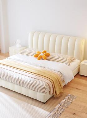 现简约科技布床网红双生人.8WCP米主1卧布艺床1.5m轻奢代女奶油风