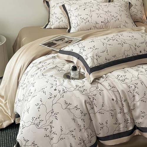 夏季清凉010S兰精天丝四件凉套冰丝床单100支奥被套裸睡丝丝滑床