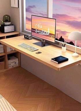 小户型家用挂折叠OQY桌可桌收纳藏学习桌隐壁办公床头柜阳台靠墙