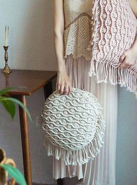 靠枕挂沙发手工编织棉线拍摄10237292道具毯棉靠枕苏民宿绳波流西