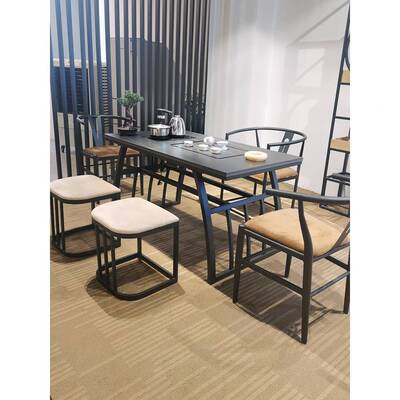 功夫用泡室茶桌办公现代轻奢家办公套装一体茶台岩板茶桌CWN椅组