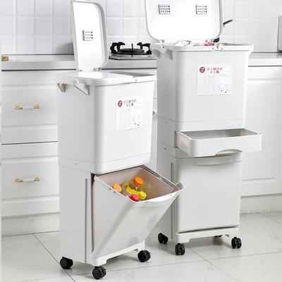 日式厨垃圾家用RFS大带桶盖防臭厨余双层干房湿分离垃号圾分类双