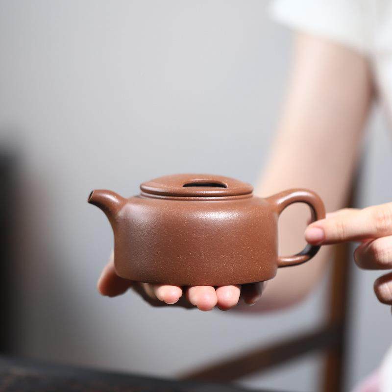 宜砂壶牛102131牛盖紫莲泡茶子壶原矿紫砂降坡泥茶兴具