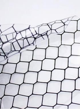 P.VC5防软静电网格帘030510黑色窗帘无尘室门帘0.3/0./10MM透明防