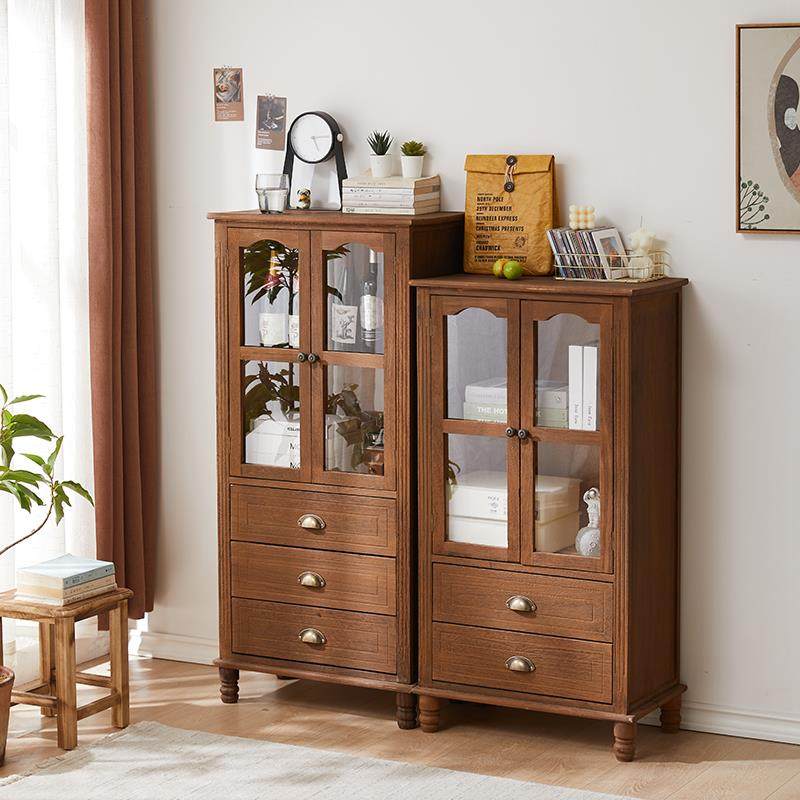 7KZEH实木酒柜客厅靠墙美玻式收纳储柜厅斗柜璃柜展示柜家用餐物