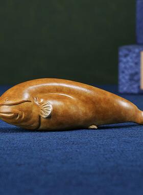 直铜鲶鱼JOC摆件纸《年年有余》铜销工艺品家居饰品镇铜手鱼把件