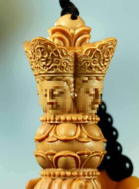 黄杨木雕金刚降杵手IJV把随件圆雕男士身把玩实木艺品文魔玩工手