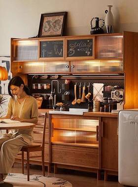 樱木客厅实木餐边柜式橱柜收储物日柜靠墙纳置75665物桃柜多功能