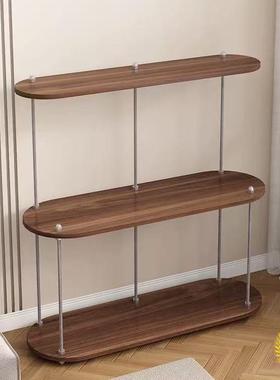 实木花架置式物架客移厅带轮可动53046落地多层室内不钢锈可调节