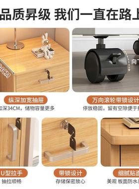 床头木柜卧室家42129带用锁卧室多层质用床边收纳柜家简易储物柜