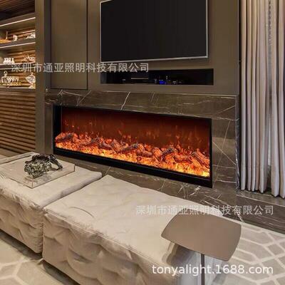 壁炉板电电DEQ视柜嵌入式真火岩焰假火子壁炉芯火炉仿火光装饰地