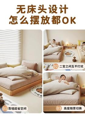 女儿童床全实木地台无床头公主浮孩卧室小米男72910孩悬地板单人