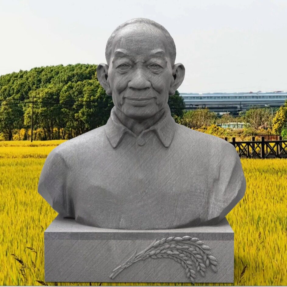 袁隆平石雕半身像芝麻白花岗岩