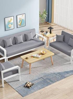 布艺沙租发客21251厅茶几合简约现小户组型出房双人简易钢代木单