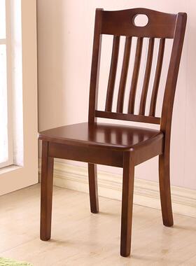 实木餐靠椅餐桌子用凳子背8434家椅椅纯全木头中式原木椅餐厅吃饭