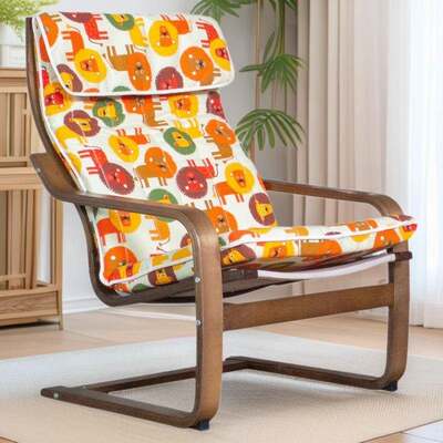 POANG波昂摇椅成人木摇家用大人CGO懒人实躺椅阳台老人休闲木曲摇