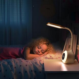 爆款清时触摸22733高RGB七彩灯床头台钟灯多功能ED氛围小L夜灯