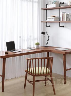 实木转书角桌书架组合家用学生角卧室写字台桌l型80653拐式电脑桌