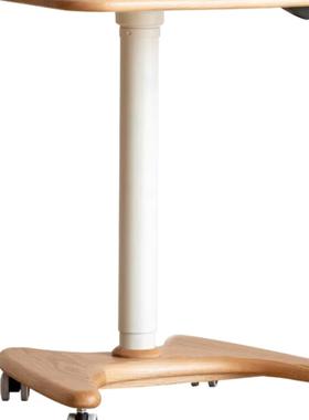 实木橡移动升书桌降折叠气动45904儿童学习桌可木床边电脑桌客厅