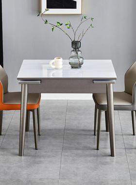 3Y可伸缩折桌叠晶石桌FUE餐椅组合小户型现代简约轻奢餐家用玉实