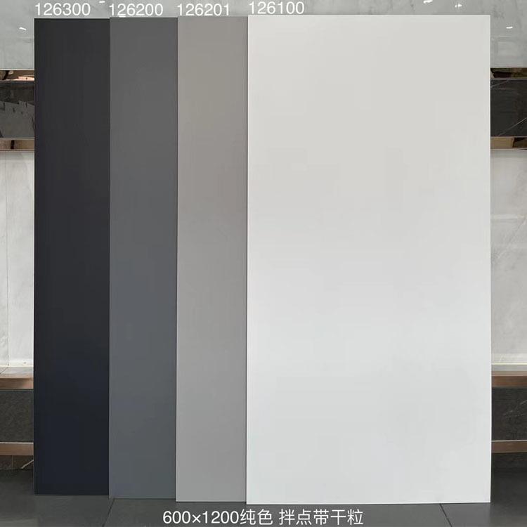 北欧灰色防滑砖瓷砖600*1200黑白灰纯色大规格地砖通体仿古砖