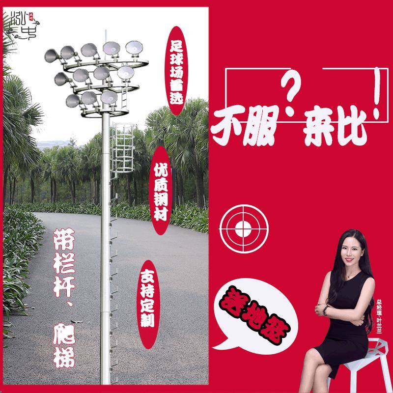 爬梯护栏高杆灯18米20米灯杆户外固定式蓝球场服务区广场探照路灯