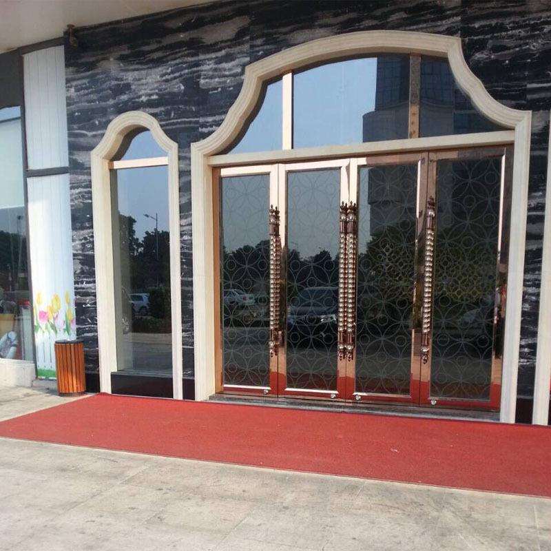 酒店KTV酒吧定做不锈钢地弹簧大门 弧形门套 包边造型订制
