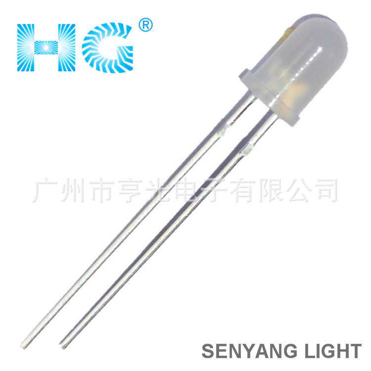 5mm乳白发蓝光LED灯珠直插发光二管灯串广告牌照明雾状蓝光