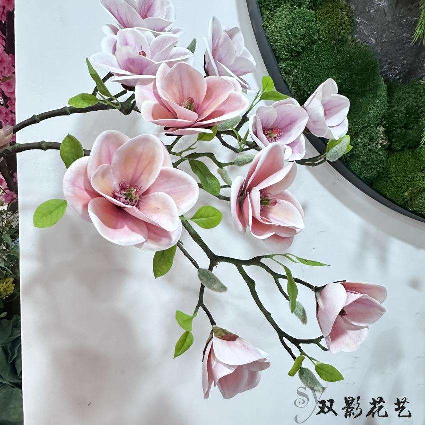 仿真玉兰花 3D打印胶片仿真花玉兰假花 茶几橱窗摆件插花家居装饰