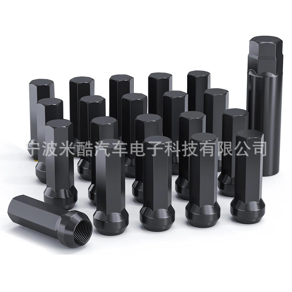 12x1.5汽车轮胎螺母 7角轮毂螺帽配套筒高度50mm改装配件跨境热卖